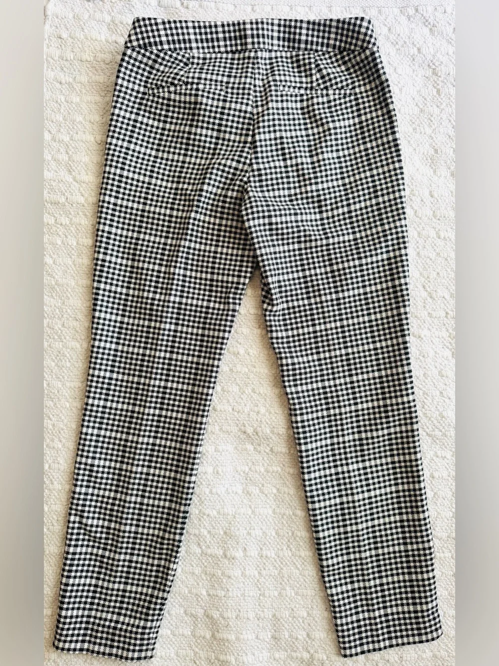 Express Columnist Tailored Black & White Houndstooth-Plaid Slim Pants Sz 4